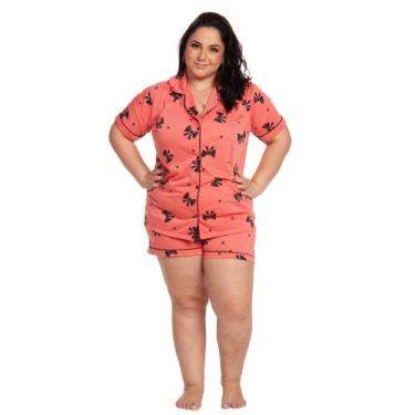 Imagem de Pijama Feminino Americano Plus Size  - Prikéta Pijamas, Laço coral, G3
