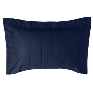 Imagem de Porta Travesseiro 50 x 90cm Square 300 Fios Kacyumara, Marinho