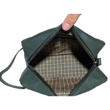 Imagem de Necessaire Feminina Estojo Viagem Maquiagem Grande Em Couro - Art Mina