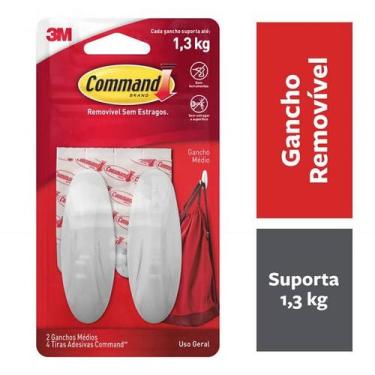 Imagem de Kit com 6 Ganchos Adesivo Command Medio ATE 1,3KG 3M