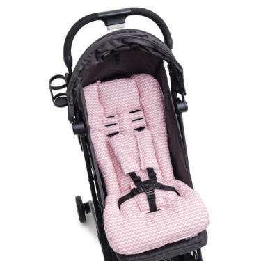 Imagem de Almofada Para Carrinho de Bebê Universal - Zig Zag Rosa - CLICK TUDO