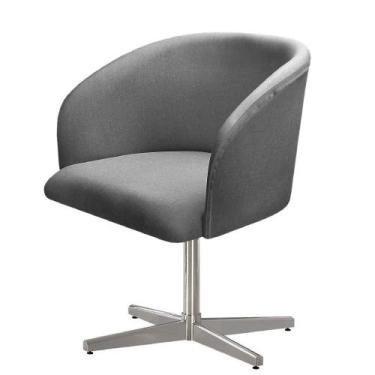 Imagem de Poltrona Decorativa Atenas Pé Giratória Cromado Facilita Decor, LINHO 