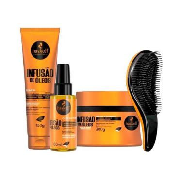 Imagem de Haskell Infusão De Óleos Máscara 300g + Óleo + Leave +Escova