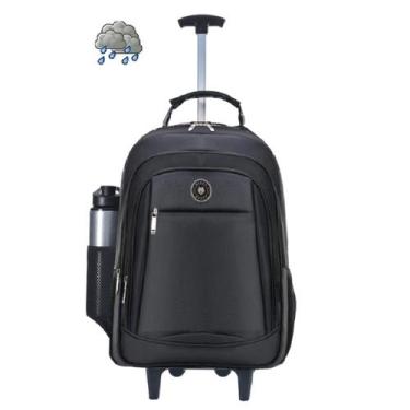 Imagem de Mochila Juvenil Masculina/Feminina De Rodinhas Escolar Reforçada Preta