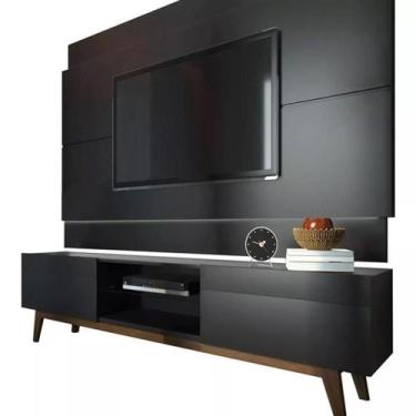 Imagem de Rack Com Painel Imcal Classic 1.8 Preto Fosco Com 2 Gavetas 73647-1184