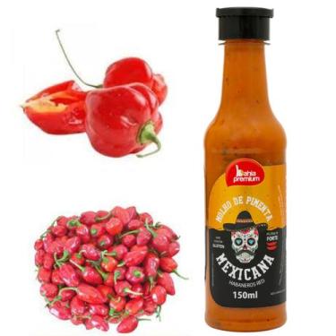 Imagem de Molho Pimenta Cremosa Gourmet Mexicana Habaneros Red Picância Forte Ba