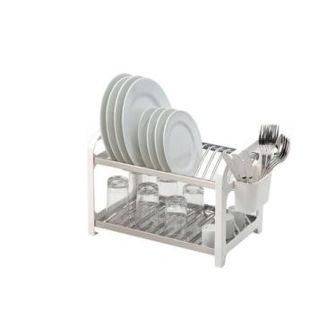 Imagem de Escorredor Pratos 16 Lugares Inox Branco - Domum