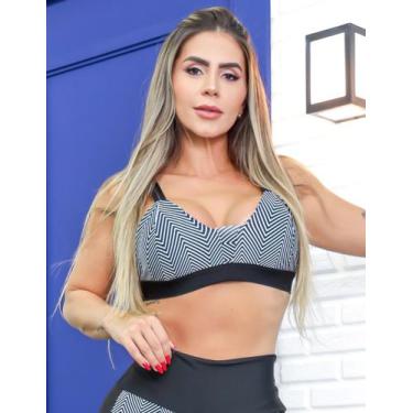 Imagem de Top Feminino para Academia Estampado com Bojo Removível e Alças Regulá
