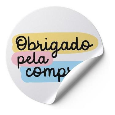 Imagem de 120 Etiquetas Adesivas Redondas Selo Obrigada Pela Confiança! Impressã