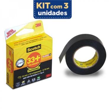 Imagem de Kit Fita Isolante 19mmX10m 3M Scotch - 3 Unidades