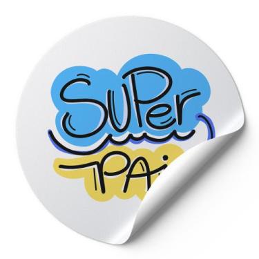 Imagem de 120 Etiquetas Auto Colante Adesivos Redondos Dias Dos Pais Super Pai F