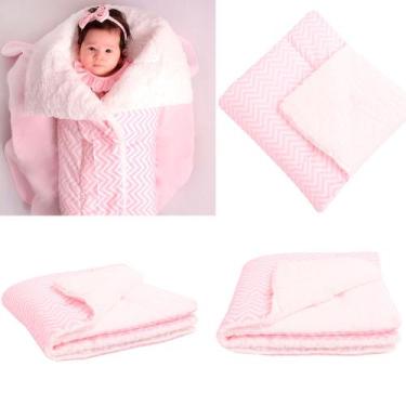 Imagem de Cobertor Tipo Manta Sherpa Bebê Estampada Menina - Pandora Baby Enxova