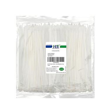 Imagem de HS Abraçadeiras de nylon branco de 30 cm (pacote com 1000) laços de zíper transparentes de 22,7 kg, tiras de plástico de 30 cm para fixação elétrica, Natal, casamento