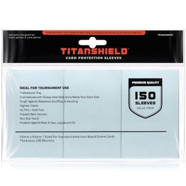 Imagem de TitanShield Tamanho padrão americano 57 x 91 mm Capas para cartas de jogo de tabuleiro (150 unidades)