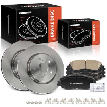Imagem de A-Premium Rotores de freio a disco ventilados frontais de 12,00 polegadas (305 mm) + kit de pastilhas de cerâmica compatível com modelos selecionados Toyota e Lexus - Camry, RAV4, Corolla Cross,