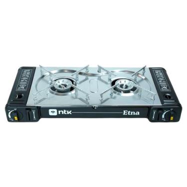 Imagem de Fogareiro Horizontal 2 Bocas ETNA Aço Inoxidável 63cm Preto - NTK - Na