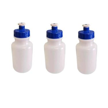 Imagem de Kit 60un Squeeze Garrafinha tampa azul 300ml p/ evento festa - Deposit