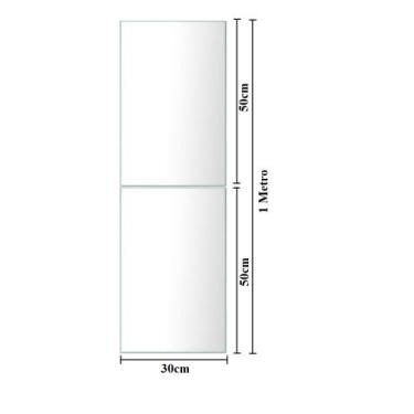 Imagem de Kit Espelhos 02 Unidades Retangular para Porta de Guarda-Roupa - CEBRA