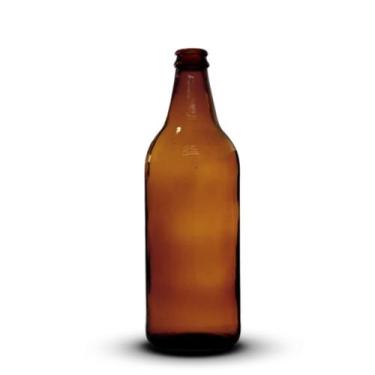 Imagem de Kit 6 Garrafas de Vidro 600 ml Artesanal Ambar - T H Vidros, Ambar