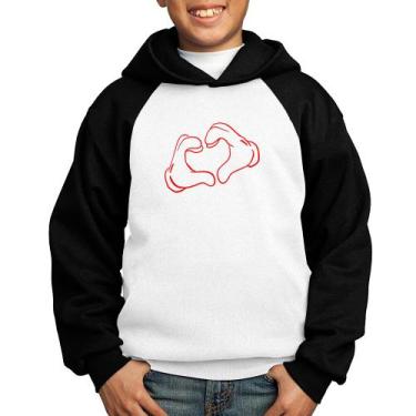 Imagem de Moletom Infantil Love Hand - Foca na Moda, Branco, Preto, 4
