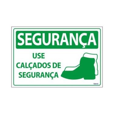 Imagem de Placa De Sinalização Segurança Use Calçados De Segurança 30x20 Ecom IA