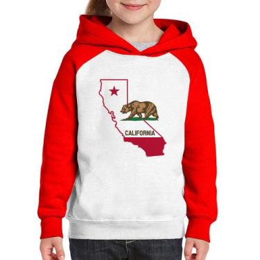 Imagem de Moletom Infantil Califórnia - Foca na Moda, Branco, Vermelho, 6