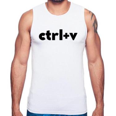 Imagem de Regata Ctrl+V - Foca na Moda, Branco, GG