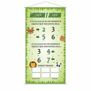 Imagem de Banner Pedagógico Números Sucessor e Antecessor 120x65cm - PlimShop
