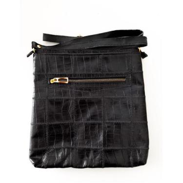 Imagem de Bolsa De Lado Estilo Rústico Com Fecho Externo, Preto