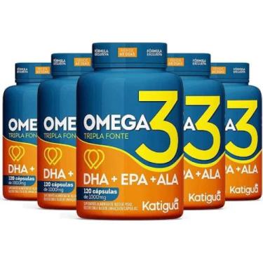 Imagem de Omega 3 -1000gr Oleo de Peixe 480cap ( 5 unidades de 120capsulas) - Du