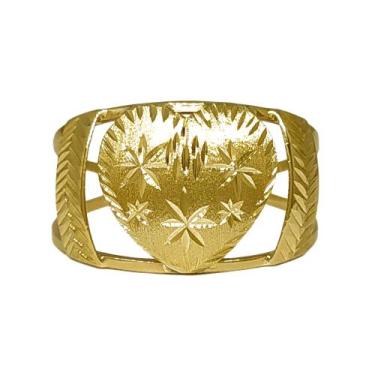 Imagem de Anel Em Ouro 18k 750 Coração Amarelo Com Laterais, 16