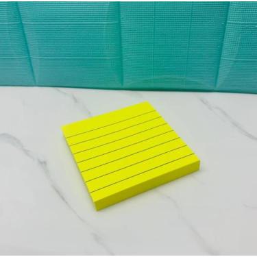 Imagem de Bloco De Anotação Pautado Amarelo 100Folhas 7,6CM X 7,6CM HA85411 - In