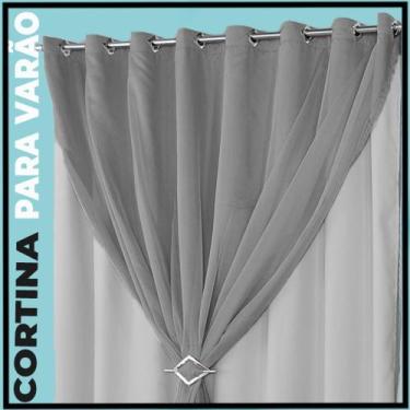 Imagem de cortina blackout Berlim tecido grosso 8,00 x 2,70 sala bege - Bravin C