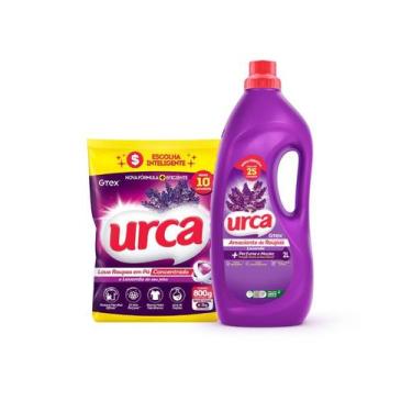 Imagem de Kit Urca Lavanda 1 Lava Roupas pó Concentrado 800g + 1 Amaciante Diluí