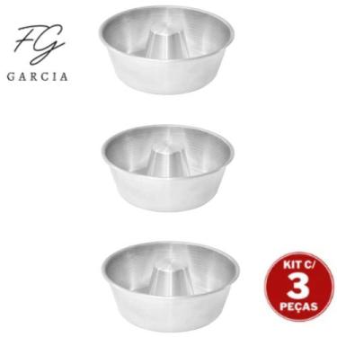 Imagem de Kit de 3 Forma De Bolo Torta Suíça Tamanho 17 Alumínio Qualidade IF 35
