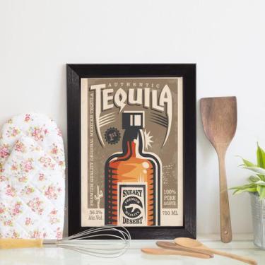 Imagem de Quadro Bebida Vintage Tequila 22x32cm Moldura Preta - Quartinhos