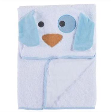 Imagem de Toalha Infantil com Capuz Bichos Cachorro Azul - 01 Peça - Happy Baby