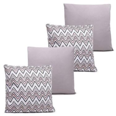 Imagem de Capa Para Almofada 45x45 Cm Sala de Estar Kit Com 4 Unidades - Florati