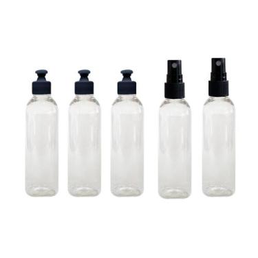 Imagem de 3 Frascos Tampa Push + 2 Spray 100ml Viagem Skincare Shampoo - Incapac
