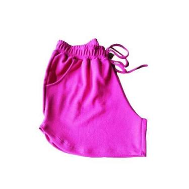 Imagem de Short feminino plus size na malha creponado c/ bolsos frente - Organik