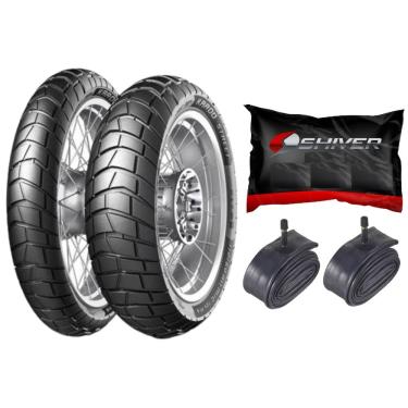 Imagem de PNEU ( PAR ) Karoo Street 90/90-21 + 120/80-18  Sahara 300 COM PAR CAMARAS SHIVER 18