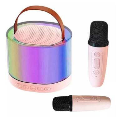 Imagem de 2 Mini Microfones Bluetooth Caixa De Som Karaokê Sem Fio - Ofertas Pre