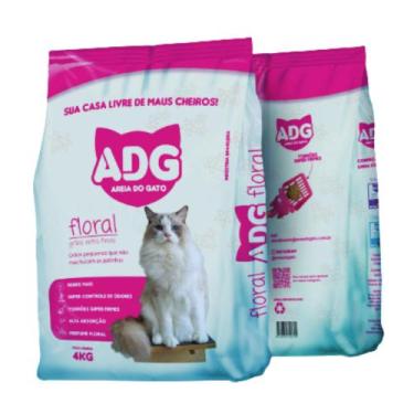 Imagem de Areia Sanitária Para Gatos 4kg Areia Para Gato Perfumada Floral - ADG