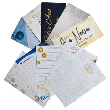 Imagem de Kit Papéis De Carta Decorados Com 10 + Envelopes Ano Novo - Doce Ternu