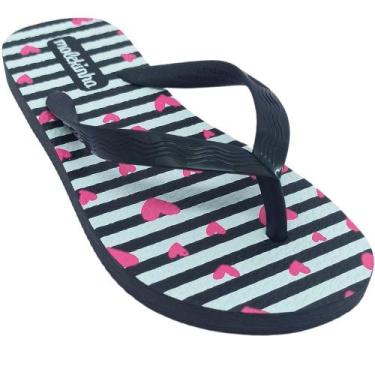 Imagem de Chinelo Molekinha Infantil com Estampa de Coração, Preto, Branco, Pink