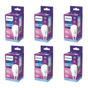 Imagem de Kit 6 Lâmpada Led Bulbo 13w = 90w 1311lm Bivolt Philips 6500k branca C