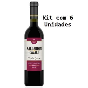 Imagem de Kit 6 Un Vinho Tinto Seco Ballardin & Cavali 750 ml
