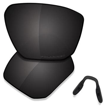 Imagem de SAUCER Lentes de reposição premium e protetores de nariz para óculos de sol Oakley Targetline OO9397 High Defense - preto carbono polarizado
