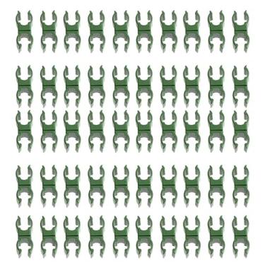 Imagem de Pacote com 50 clipes de conector de treliça de planta universal, para tubo redondo de 8 mm de diâmetro, fivela de fixação de estufa, peças de fivela de fixação de flores para pátio de jardim, verde