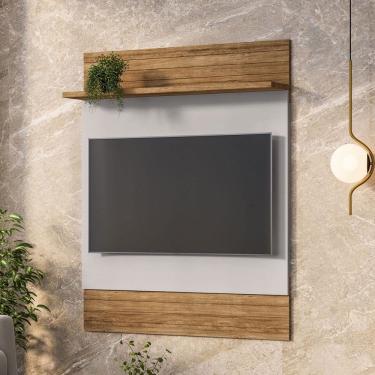 Imagem de Painel para TV Até 48 Polegadas Guaratuba 1 Prateleira Cinamomo/Off White - Móveis Bechara